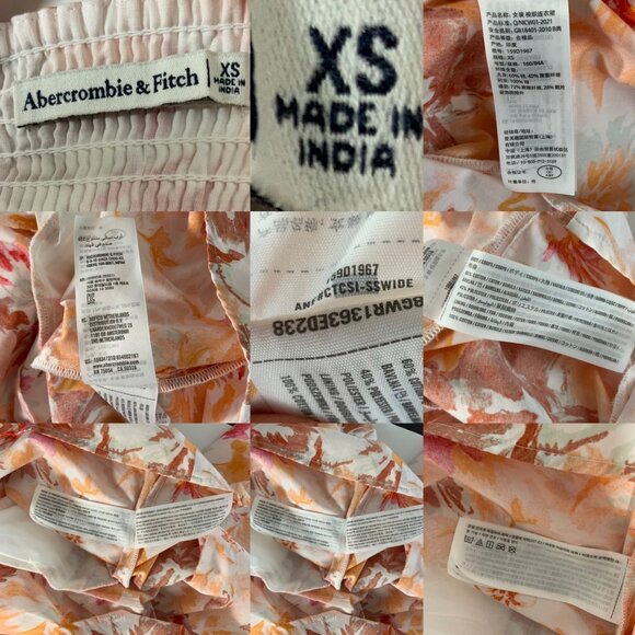 Abercrombie And Fitch Ruched Bodice Puff Sleeve Dress XS - Picture 6 of 10